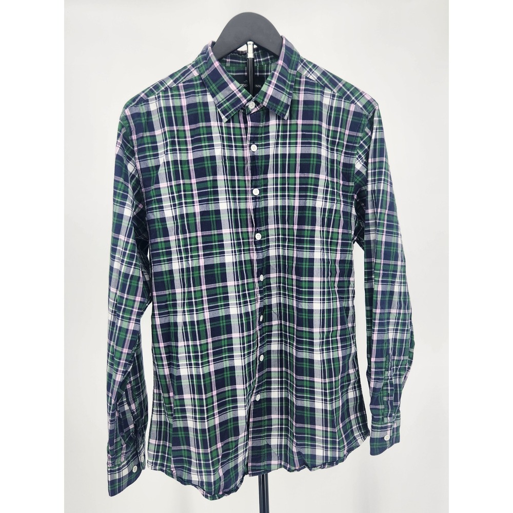 Rodd & Gunn Mens Sports Fit Plaid Button Down Shirt Green Navy Pink Large